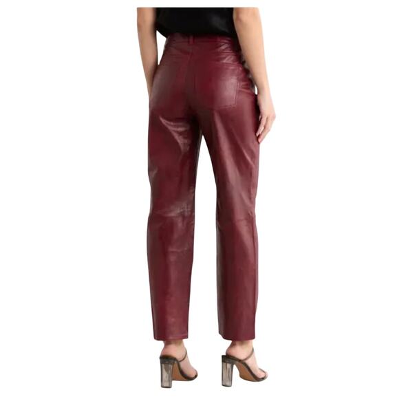 Marc Fisher New York Faux Leather Pants Burgundy size 14 - Picture 1 of 4